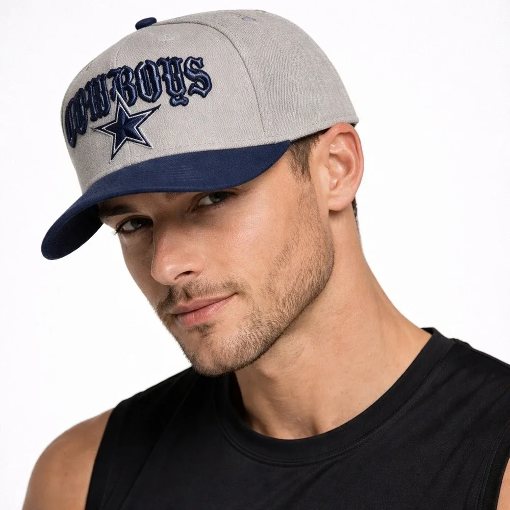 Dallas Cowboys Hat Cap Snap Back One Size Gray Blue NFL Football Old English